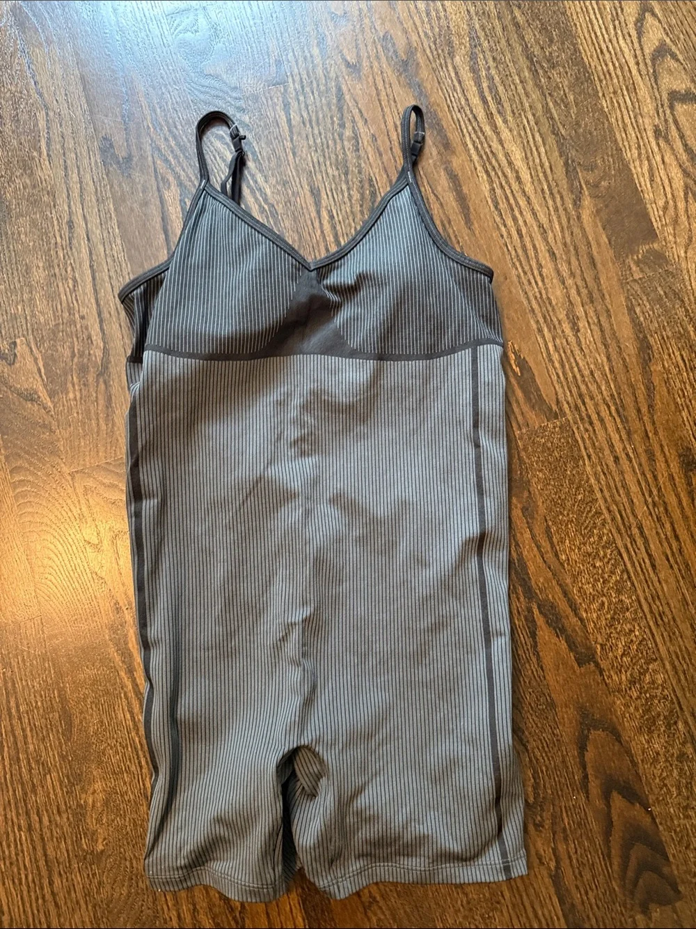 XL women’s Lululemon romper Gray Ribbed One-Piece with Adjustable Straps